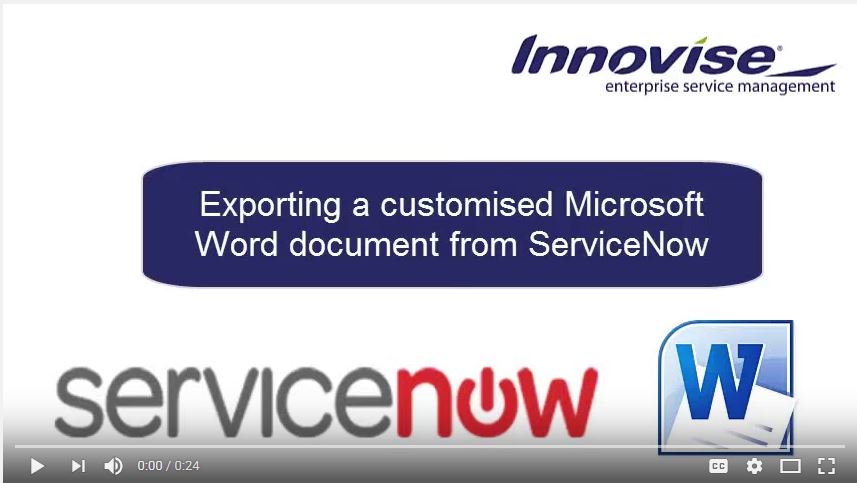 Generate MS Word from ServiceNow